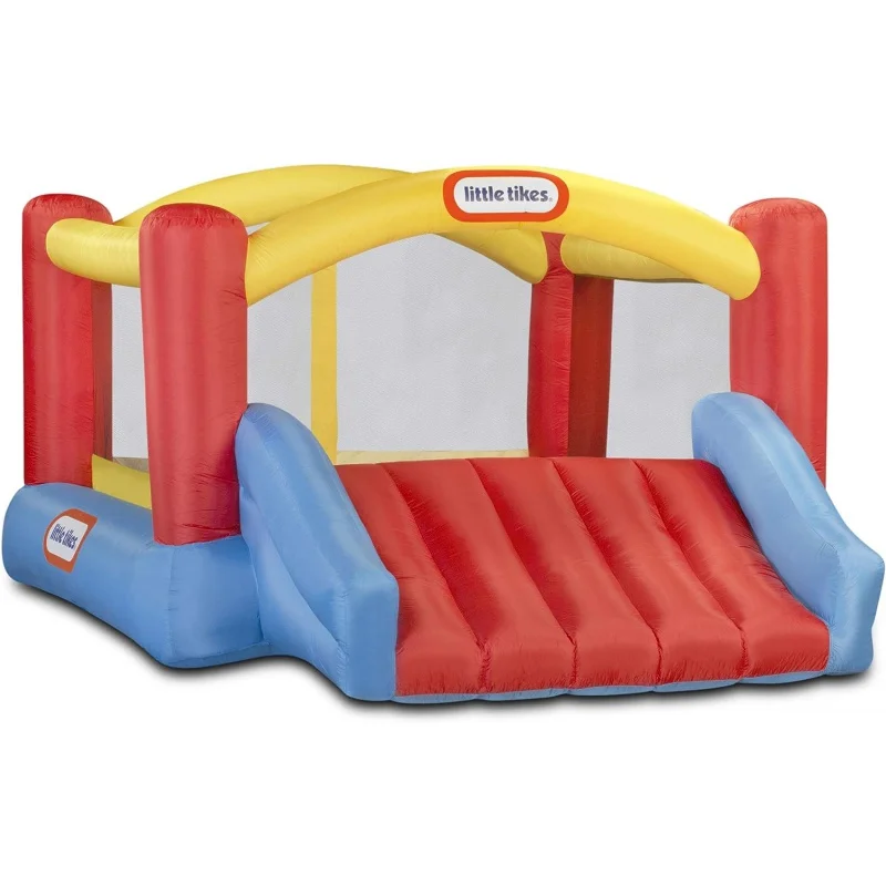 

Надувной батут Jump 'n Slide включает в себя сверхмощный вентилятор с GFCI, стойки, ремонтные пластыри и мешок для хранения, для