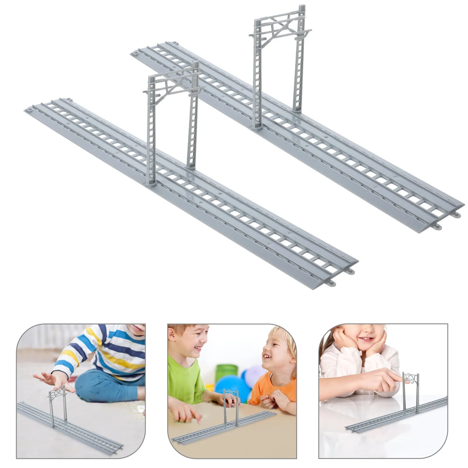 1Set Track Wire Pole Accessories for Train Scene Layout Kids DIY Plastic Tracks Hand-on Learning Play