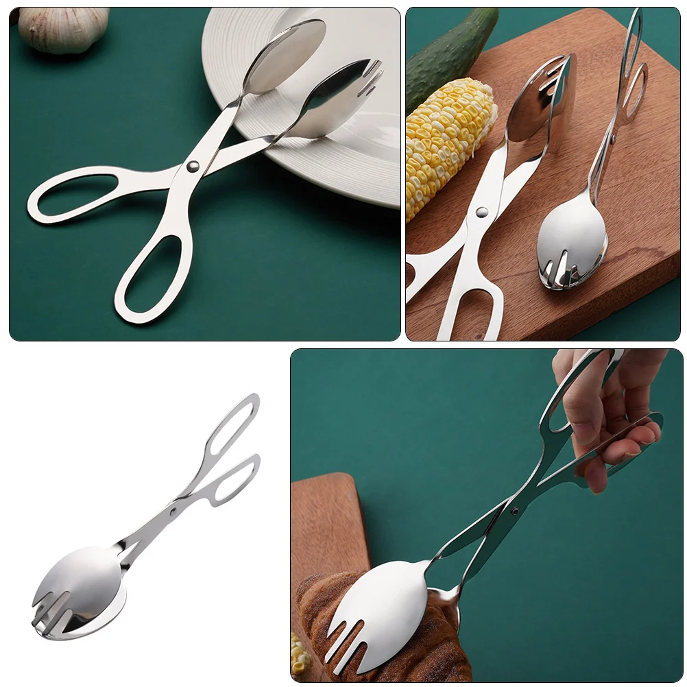 Salad Holder Food Clip Bakery Supplies Kitchen Serving Ins Tong Gnocchi Pasta Metal Bread Buffet Tongs Kitchen Baking Tools Clip