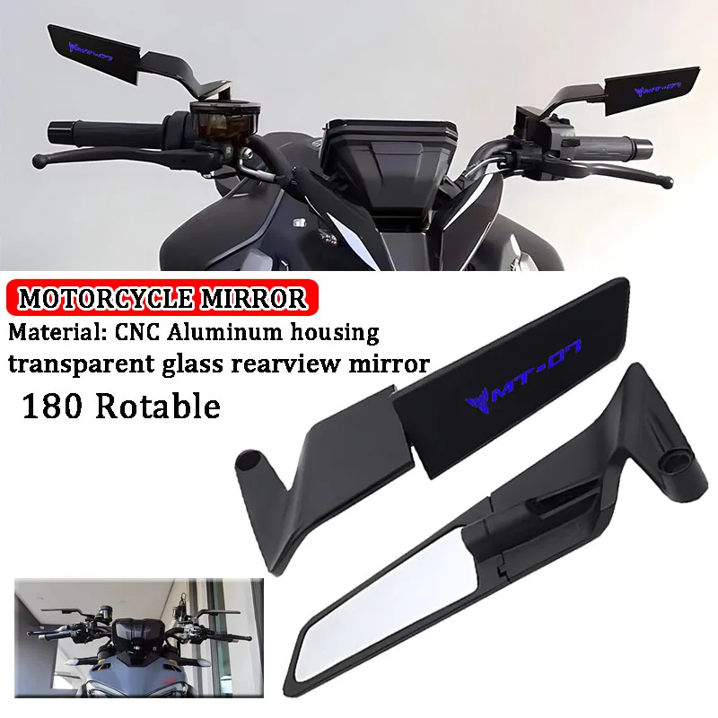 

Fit For YAMAHA MT 07 MT07 MT 09 MT09 SP MT 10 MT10 SP Motorcycle Mirrors Stealth max Mirror Kits To Rotate Adjustable Mirrors
