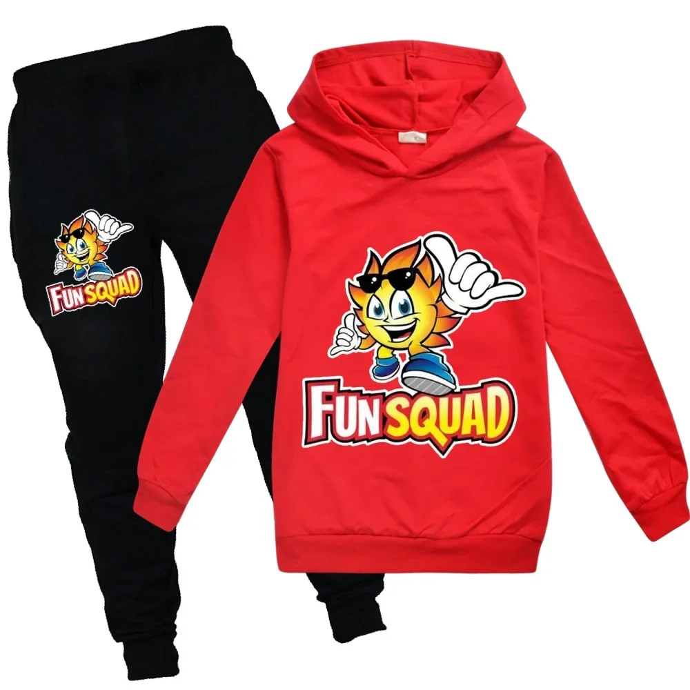 Kids Clothes Cartoon Fun Squad Gaming Boys Fashion Sport Tops Suit Baby Girls Hoodie Pants Set Spring Autumn Children Clothing