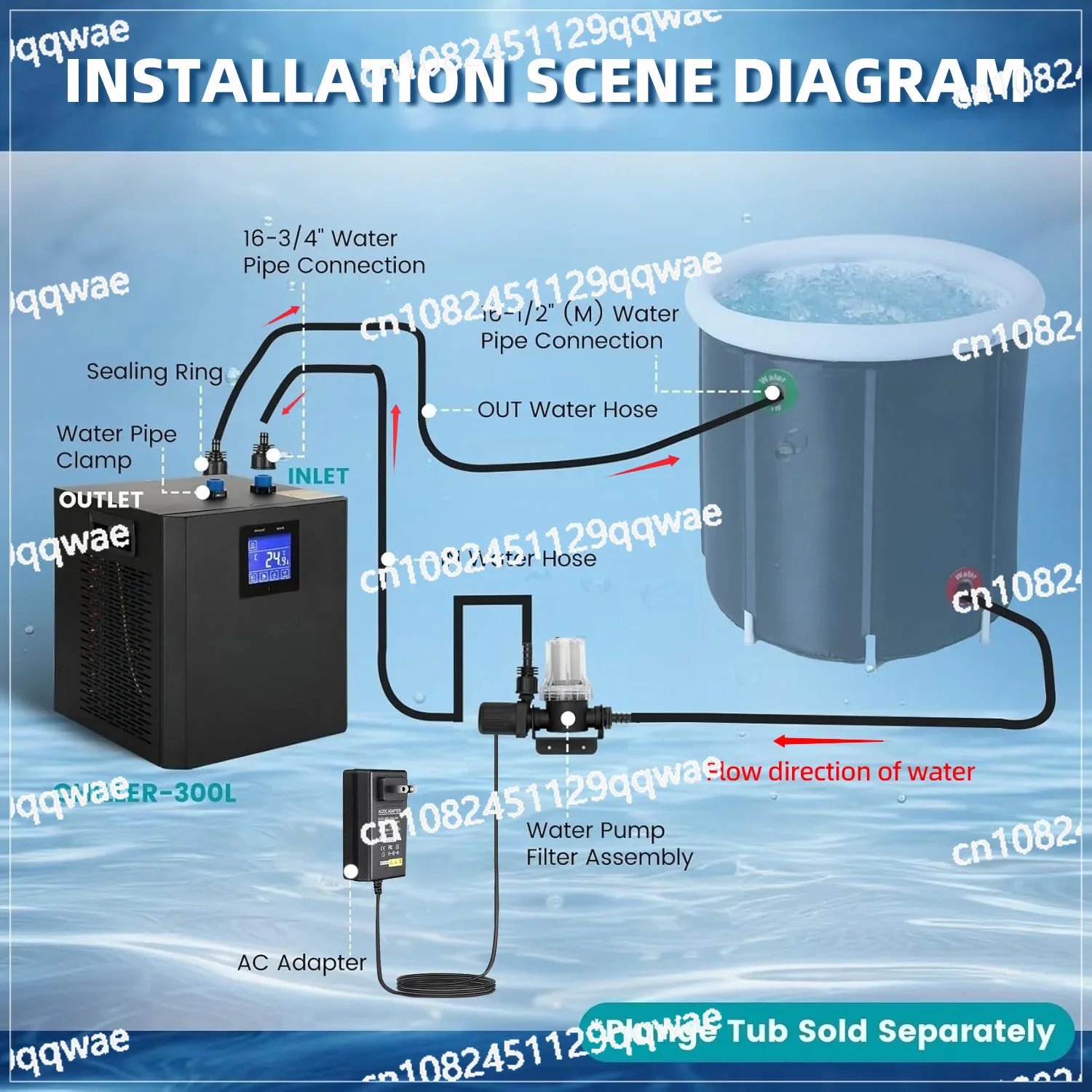 Household smart chiller Sports physiotherapy with external filter Ice bath chiller