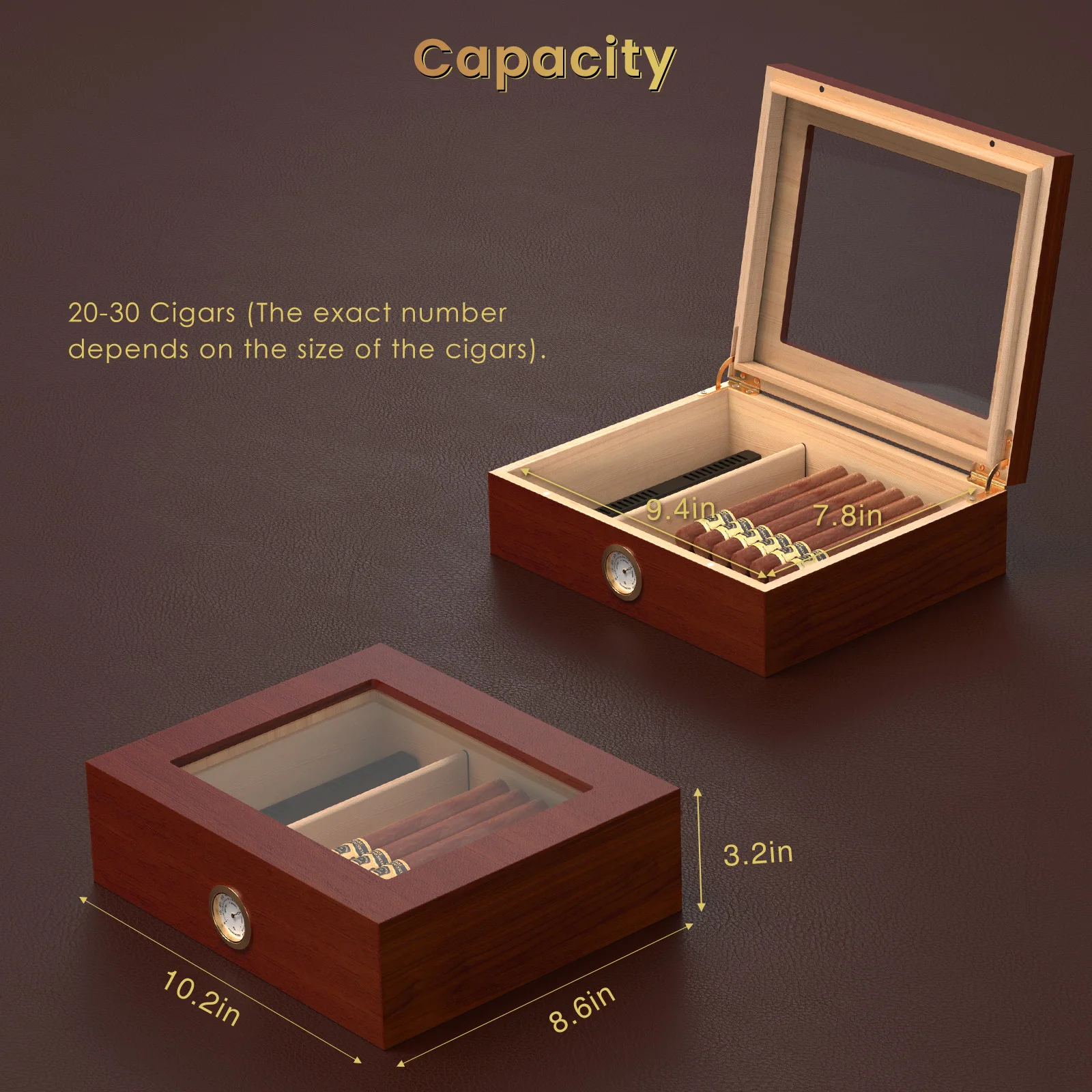 Cedar Wood Cigar Travel Humidor Box Portable Cigar Case with Humidifier Hygrometer Cigar Humidor Sigaren Box seal storage