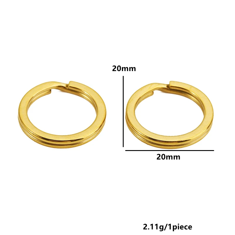 10pcs Stainless Steel Flat Split Keyring & Open Jump Rings for Keychains