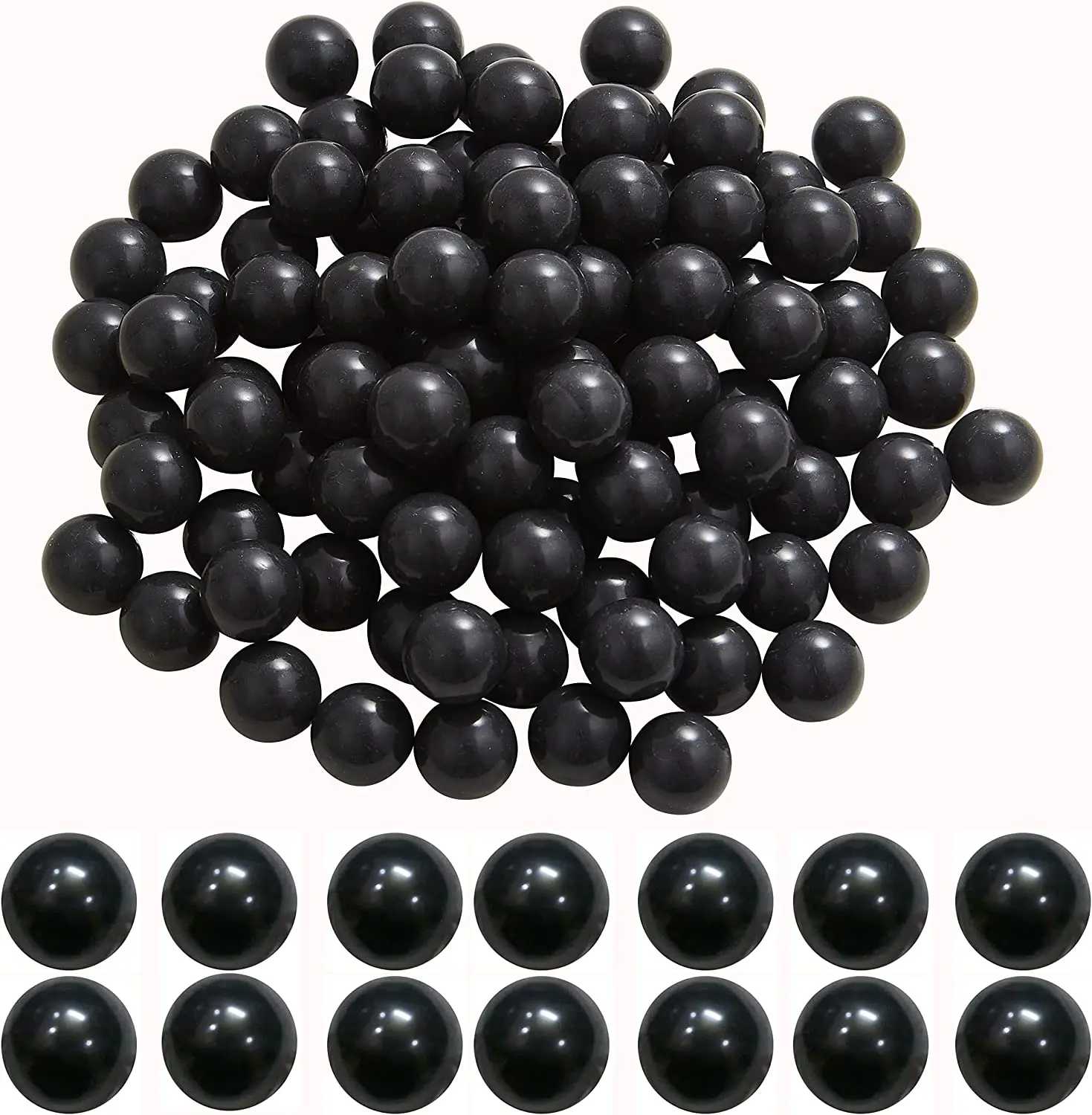 100 X.50cal Rounds Solid Nylon Paintballs Balls Ammo for Tr50 Reusable .50 Caliber Hard Plastic Projectiles for Self Defense