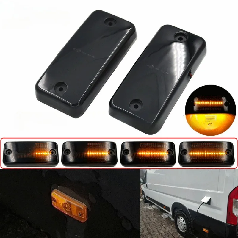 2PCS Dynamic Flowing LED Side Marker Light for Fiat Ducato / for Citroen Relay / for Peugeot Boxer / for Renault / for Volvo