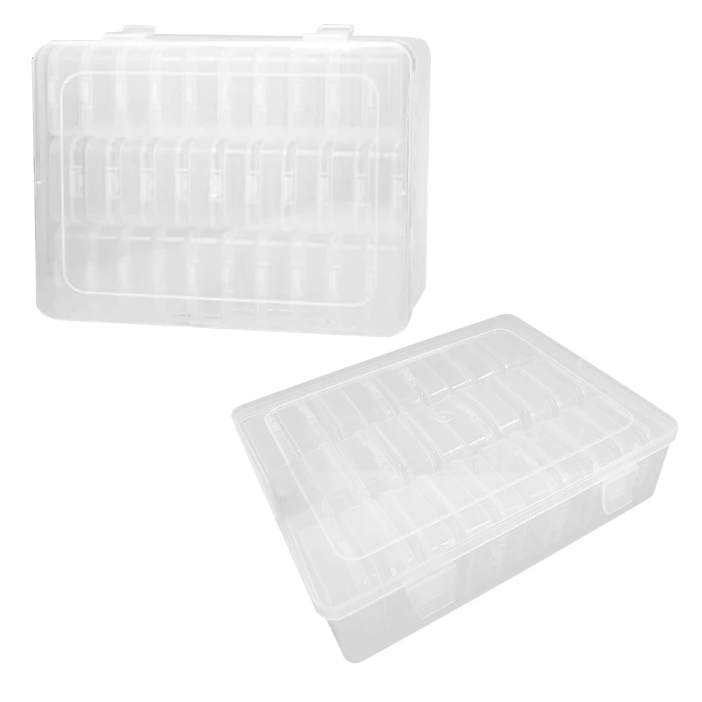 

2 Sets Transparent Small Box Bead Organizer Cupboard Craft Storage Cases with Lid Plastic Organization and