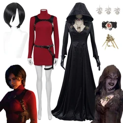 Ada Wong Cosplay Wigs Women Costume Game Hazard Bio 4 Vampire Moth Lady Roleplay Fantasia Outfit Halloween Carnival Party Cloth