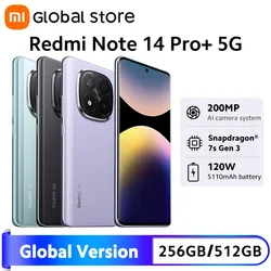 Global Version Redmi Note 14 Pro Plus 5G Smartphone 120W HyperCharge 200MP OIS Camera 6.67
