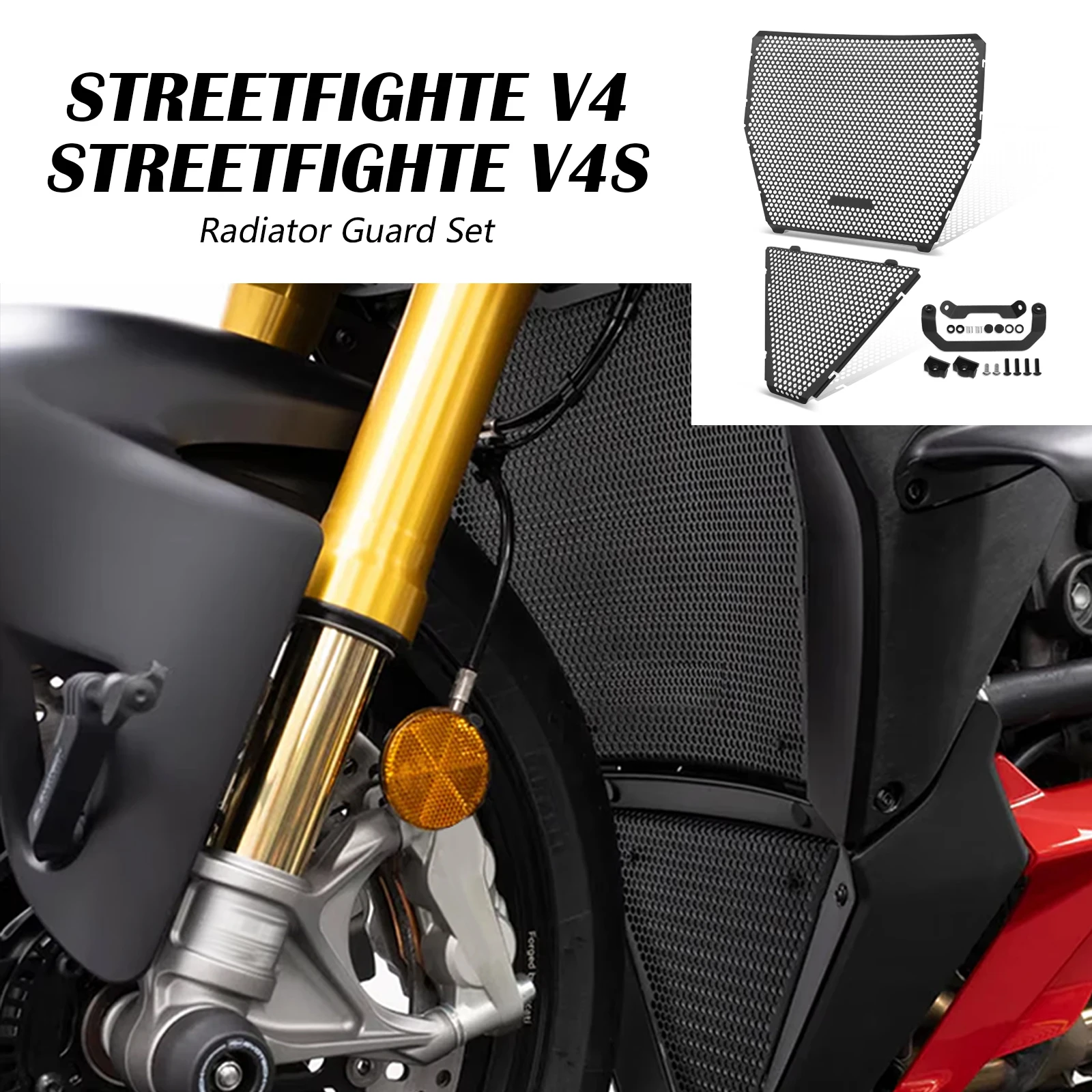 

Комплект защитных решеток для радиатора мотоцикла, защита радиатора для Ducati Streetfighter V4S 2025+ Новинка 2025 Streetfighter V4