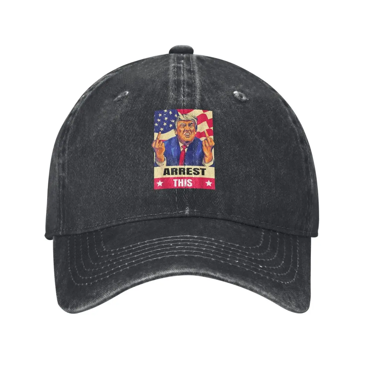 Vintage Trump Arrest This Middle Fingers Baseball Cap Men Women Distressed Cotton Snapback Hat Outdoor All Seasons Travel Soft