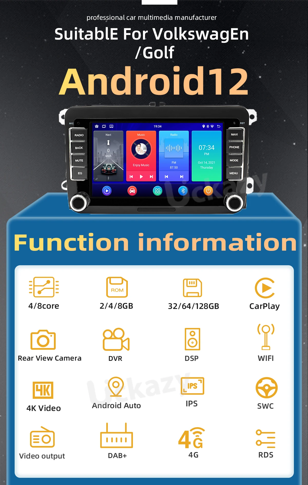 Carplay Radio Android 13 For Amarok Volksagen VW Passat B6 B7 CC T5 Skoda Octavia2 superb2 Tiguan Seat leon Golf 56 Multimedia