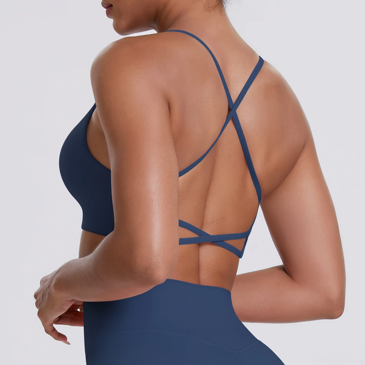 Sport-BH Nahtloses Yoga-Top Damen Fitness-Artikel Gym Active Wear Back Cross Workout Push-up Fitness Laufunterwäsche – Detail 21