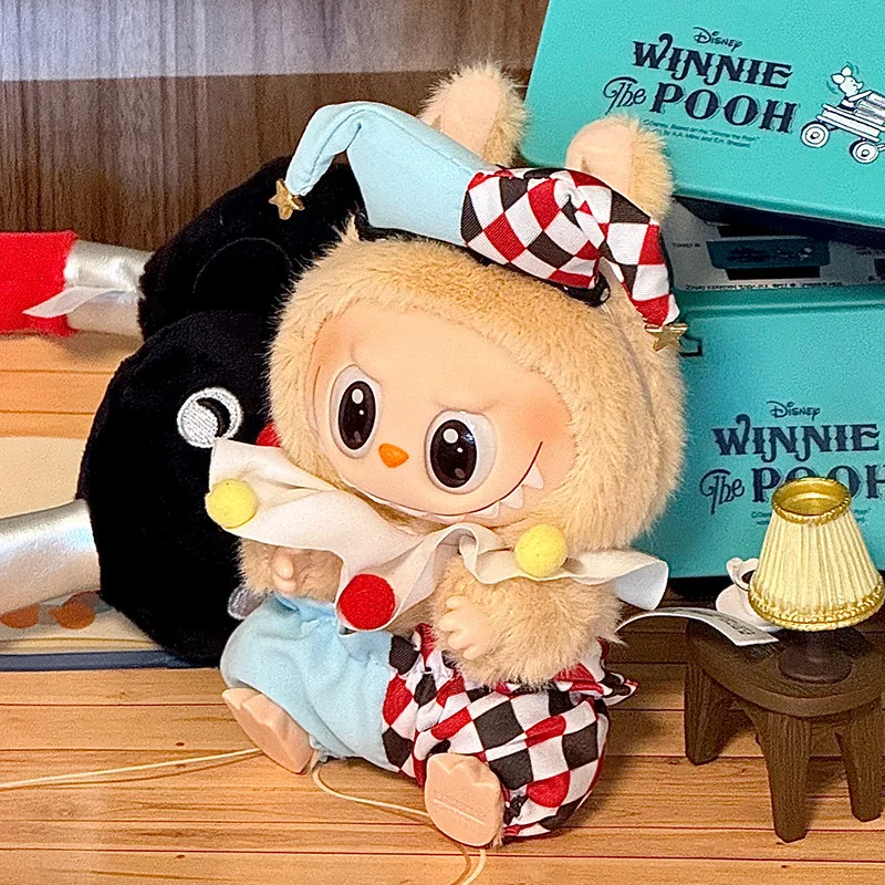 Labubu ropa de peluche universal de primera y segunda generación, ropa de payaso