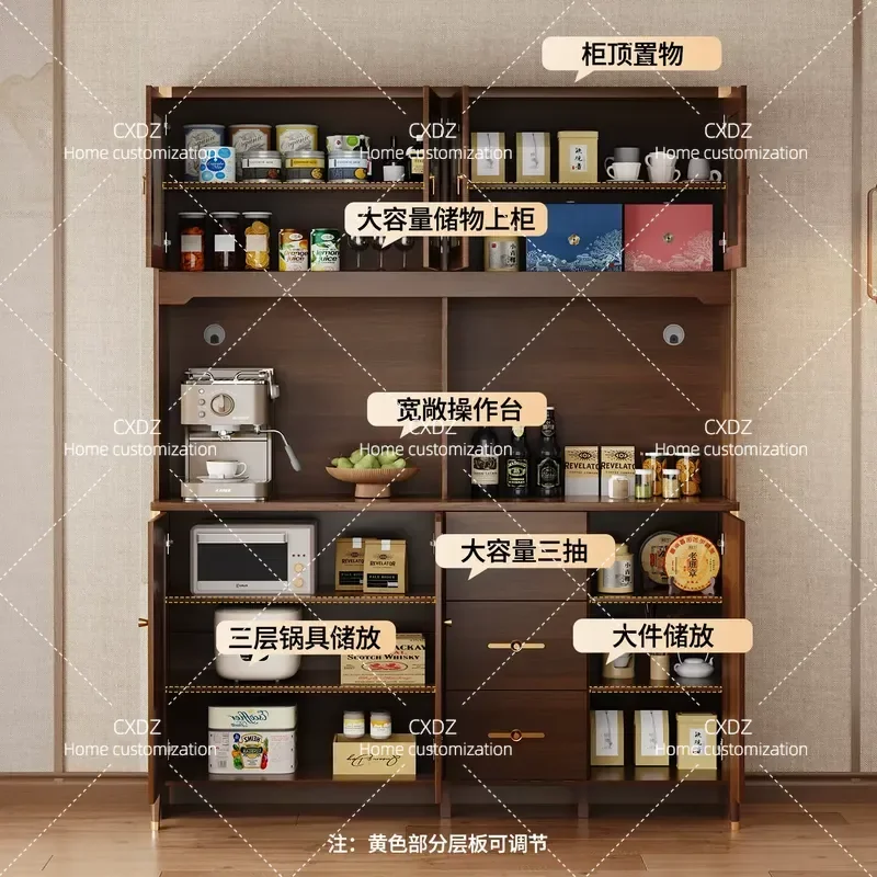New Chinese-style solid wood dining side cabinet, living room locker, tea cabinet, storage cabinet, moisture-proof locker