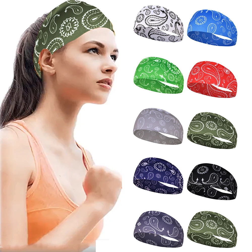 Women Men Printing Sports Yoga Running Headband Hair Turban Absorbing Sweat Hair Bands Fitness Hairbands Turban Hair Accessories