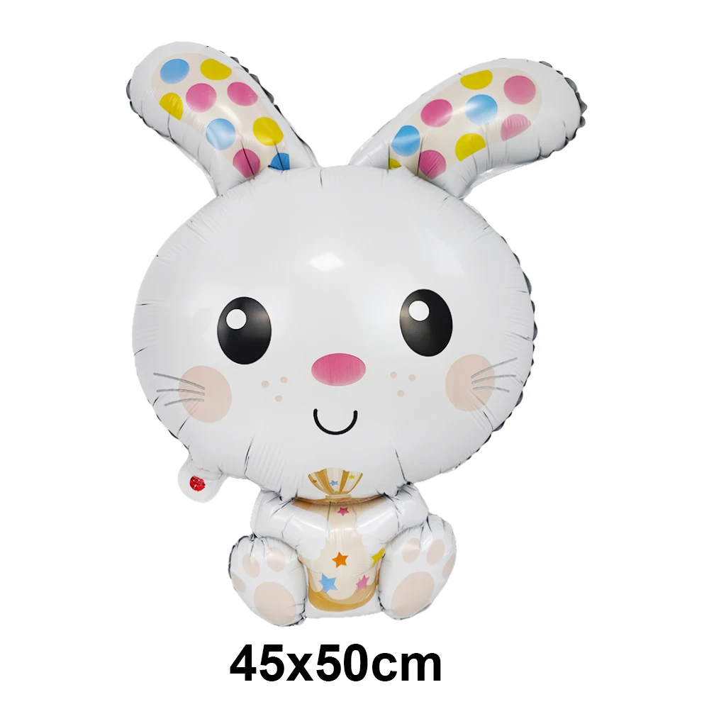 5 Stück Aufblasbare Hasen-Folienballons Niedliche Cartoon-Tier-Bunny-Ballons für Babyparty Kindergeburtstag Dekorationszubehör – Detail 2