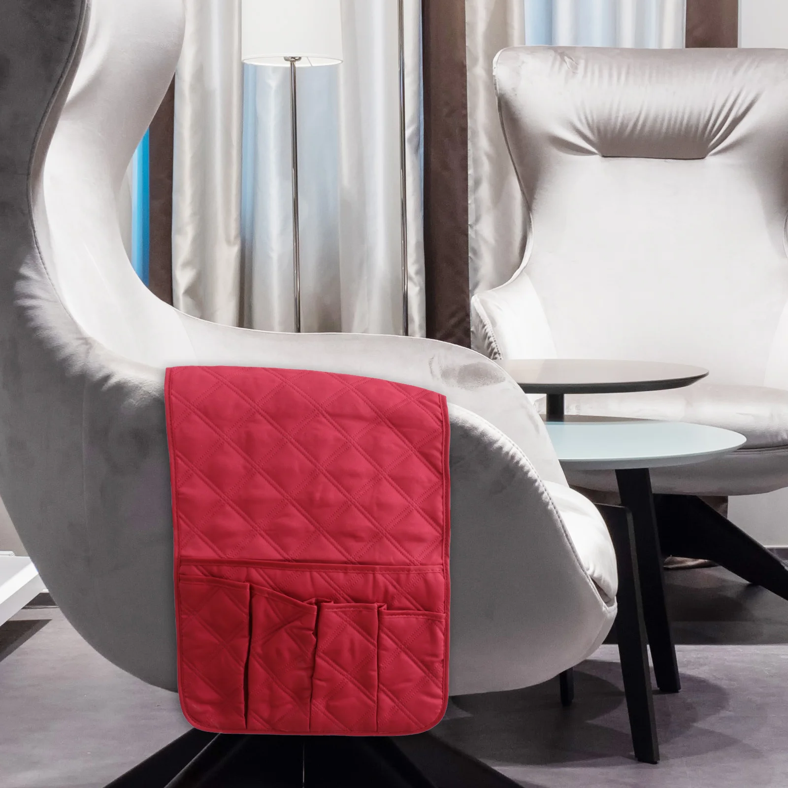 

1pc Felt Fabric Storage Bag Large Capacity Hanging Organizer For Bedside Dorm Hanging Organizer Car Pram Hospital Use Red