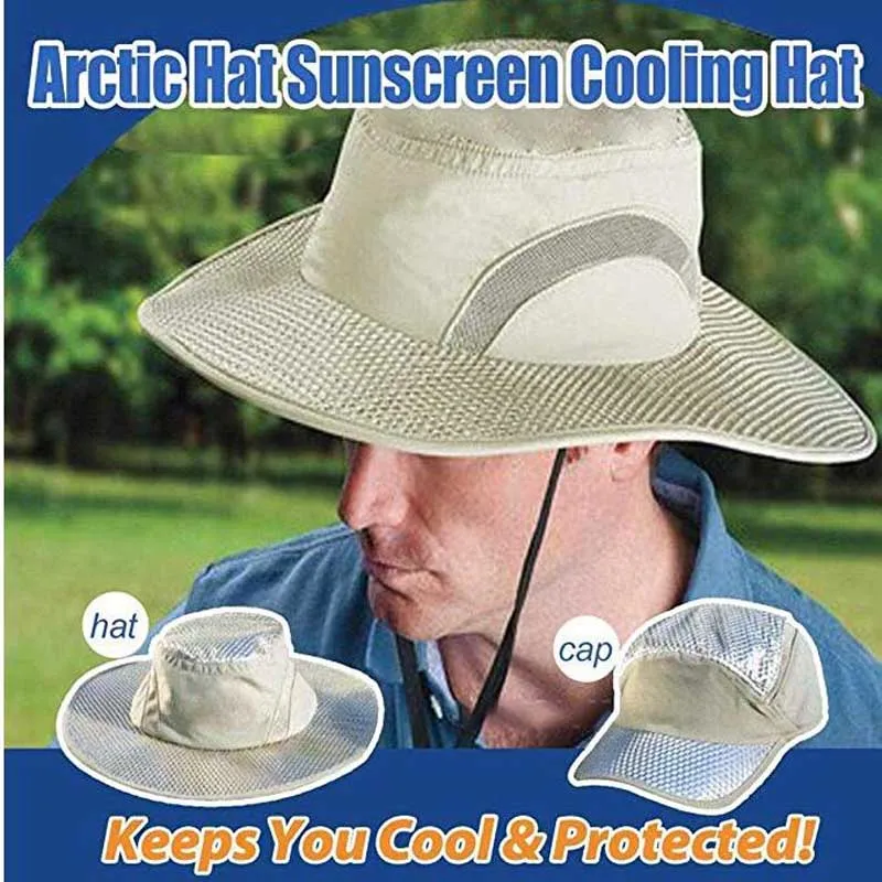 

Hot Selling Arctic Cap Cooling Ice Cap Sunscreen Hydro Cooling Bucket Hat Arctic Hat with UV Protection Keeps you Cool