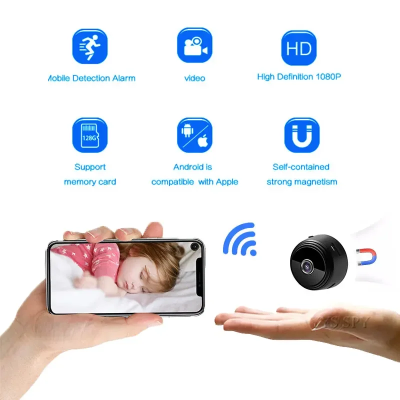 HD 1080P Mini cámara inteligente para el hogar inalámbrica Wiffi Espia Camara vigilancia cámaras de seguridad de vídeo Digital Fotográfica IP Kamera