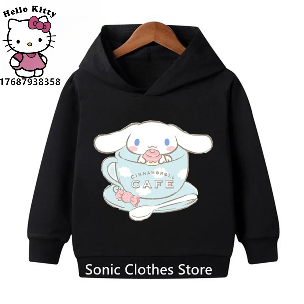 Kawaii Cinnamoroll hoodieClothes Girls Clothing Fashion Baby Boys Clothes Autumn Warm Sweatshirt Children Tops