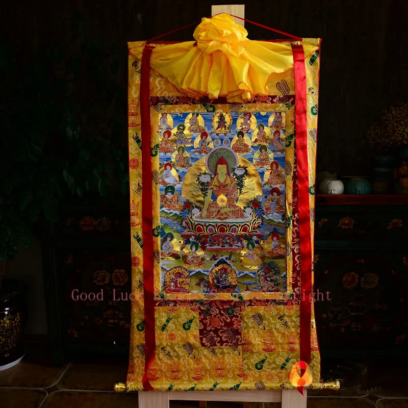 Wholesale Buddhist supplies-87CM Buddhism HOME wall Decor ART silk holy Dalarata buddha altar Thang-ga Thangka Buddha painting