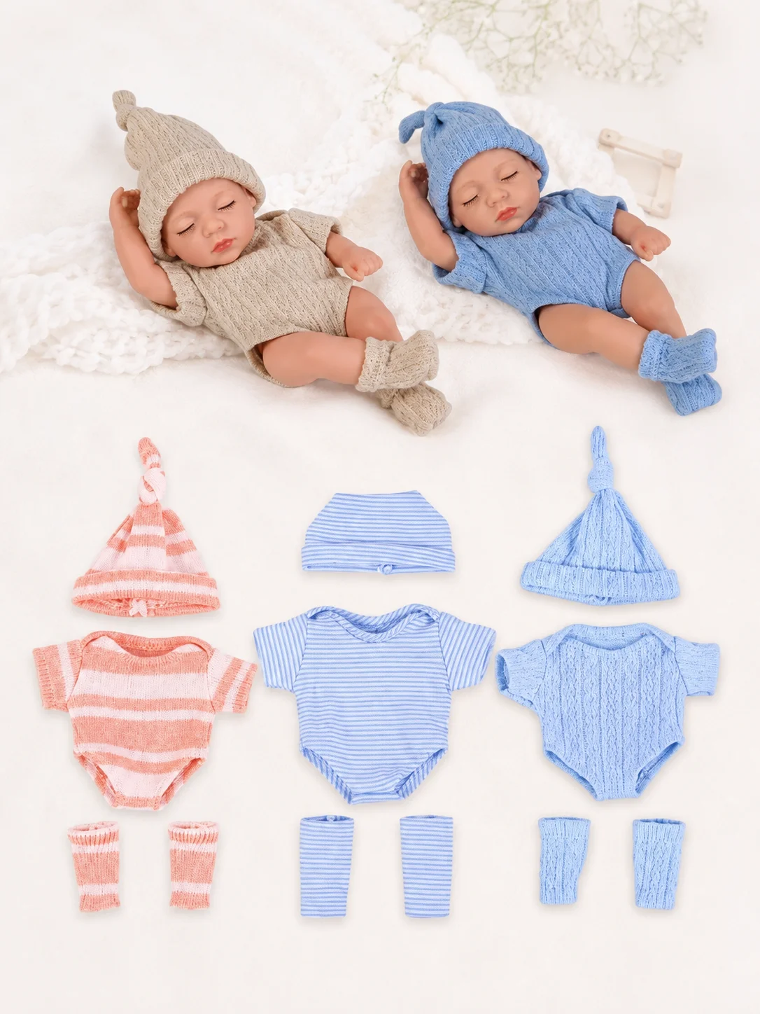 20 cm Baby Puppen Kleidung für DIY Spielzeug Puppe Zubehör Geeignet Für 8 zoll Puppe Pullover Overall Reborn Puppe Kleidung zubehör – Detail 1