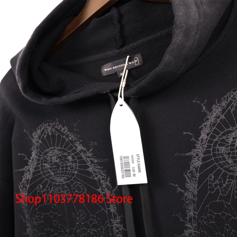 New Who Decides War Hoodie Sweatshirt Wash Water Do Old American Tide Print Cotton Hooded Pullover Men Women Winter Streetwear