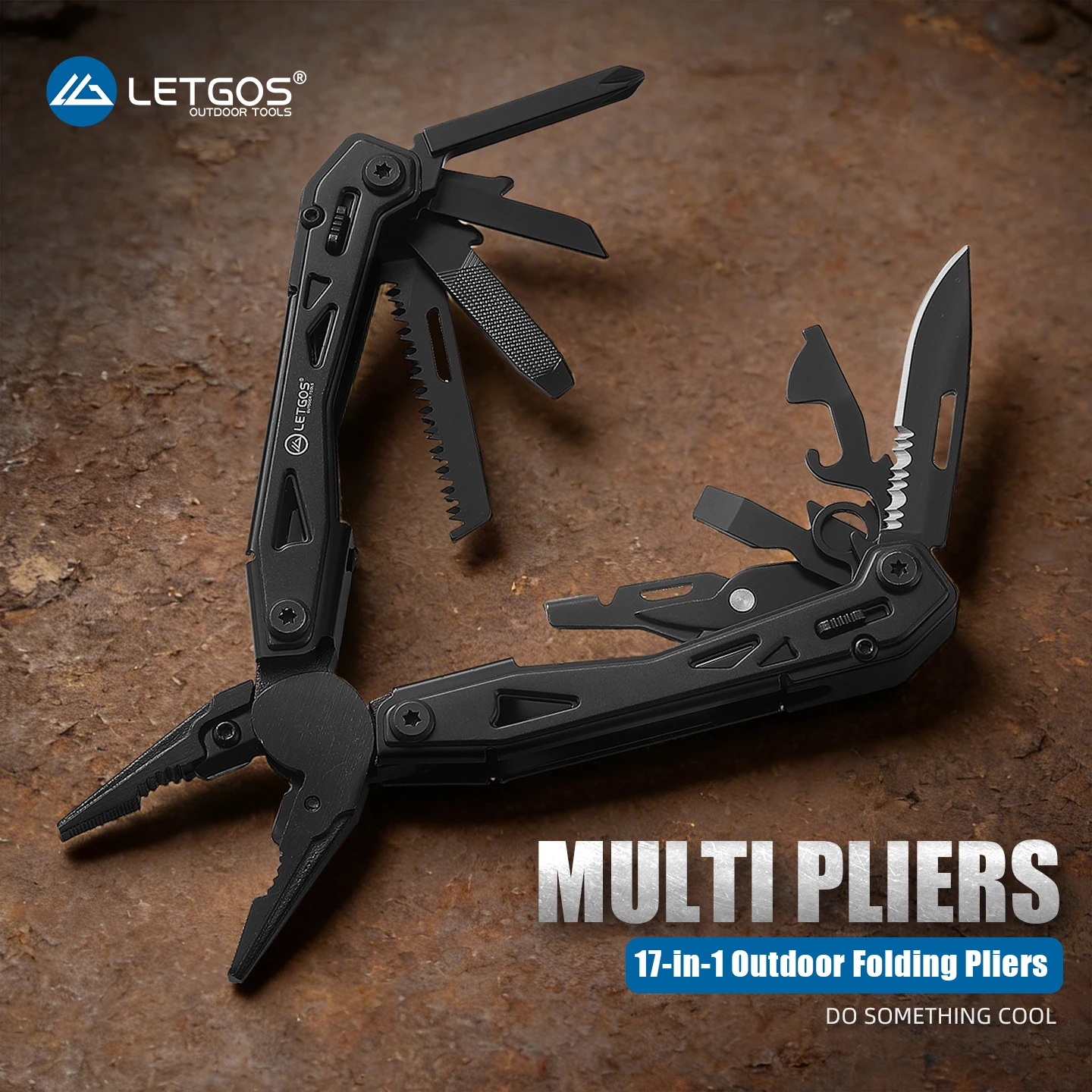 LETGOS Multitool Foldable Pliers Folding Scissors with Pouch Daily EDC Gear Multifunctional Tools for Camping Survival Outdoor