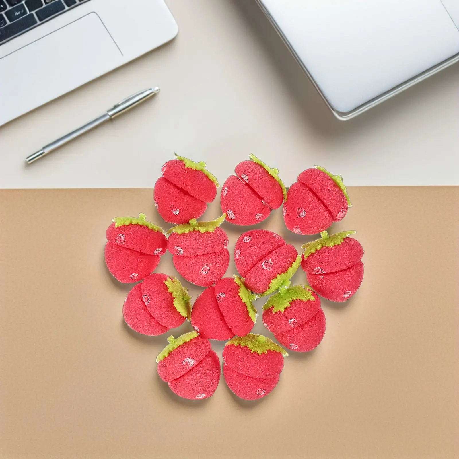 

Набор из 18 бигуди-губок в форме клубники для завивки волос без нагрева, для создания локонов на ночь, для женщин, инструмент для укладки волос