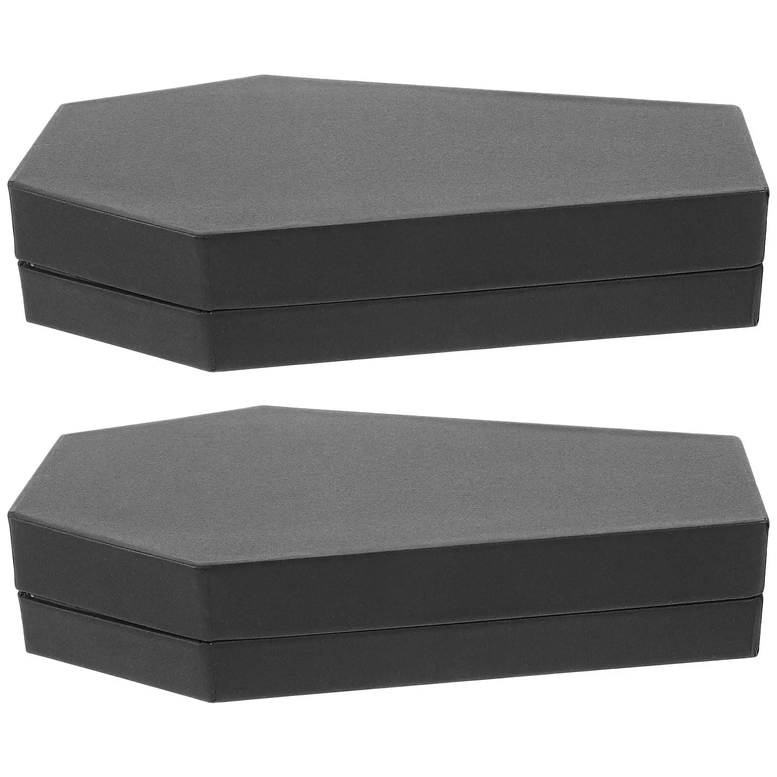 2Pcs Coffin Shaped Gift Box Heavy Duty Cardboard Construction for Halloween Candy Storage Party Favors Reusable Decorative Box