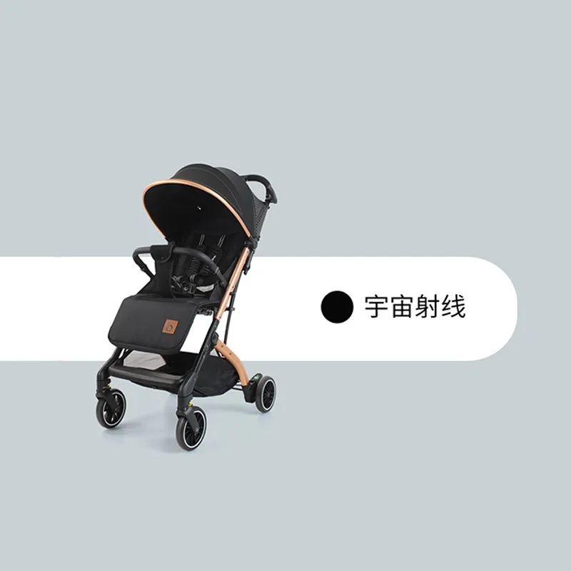 High view stroller can sit and lie down, foldable portable bb cart with lever stroller