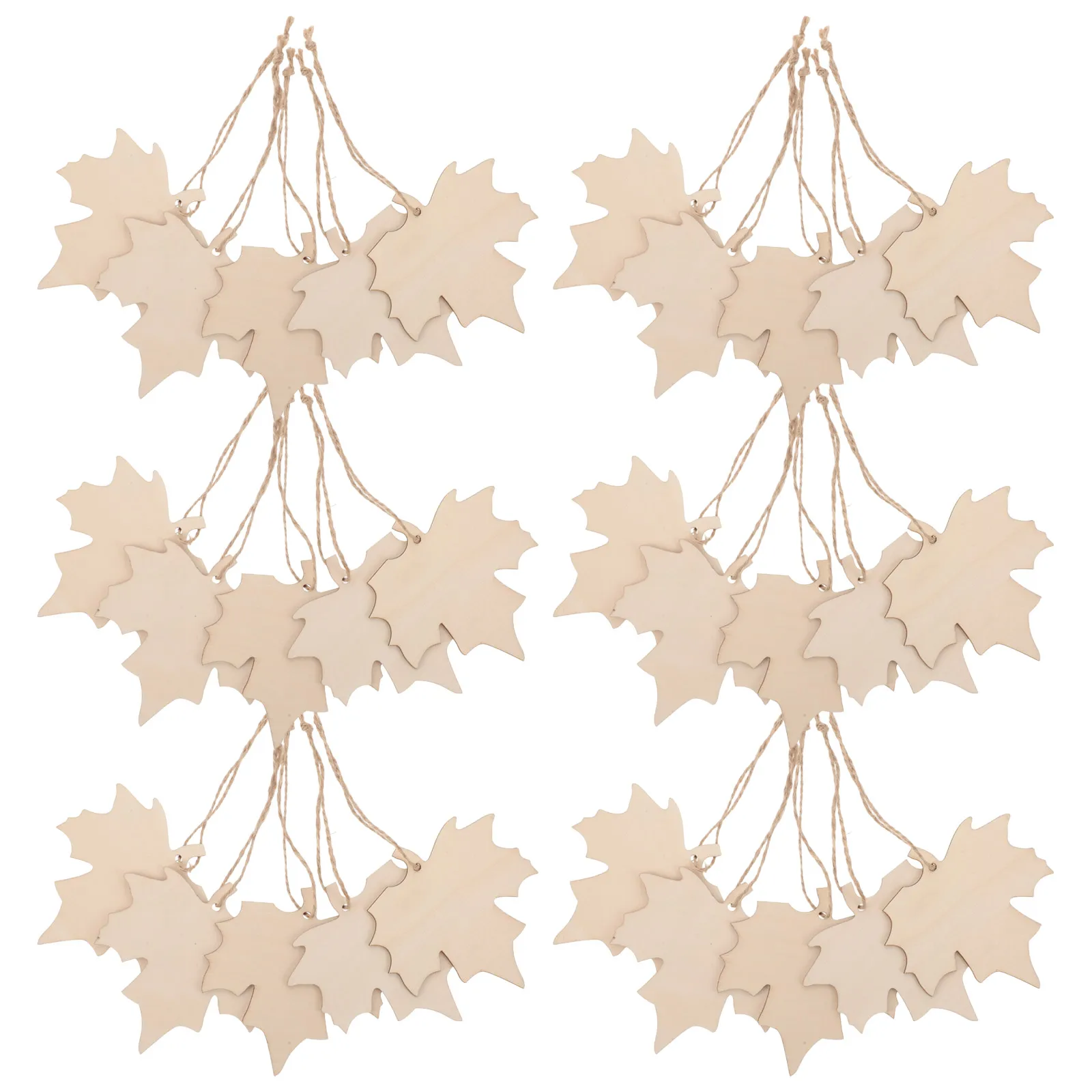 

200pcs Fall Decorations Diy Wooden Pendant Unfinished Maple Leaf Tags Crafts Classroom Autumn Wall Hanging Wood Leaf Cutouts Diy