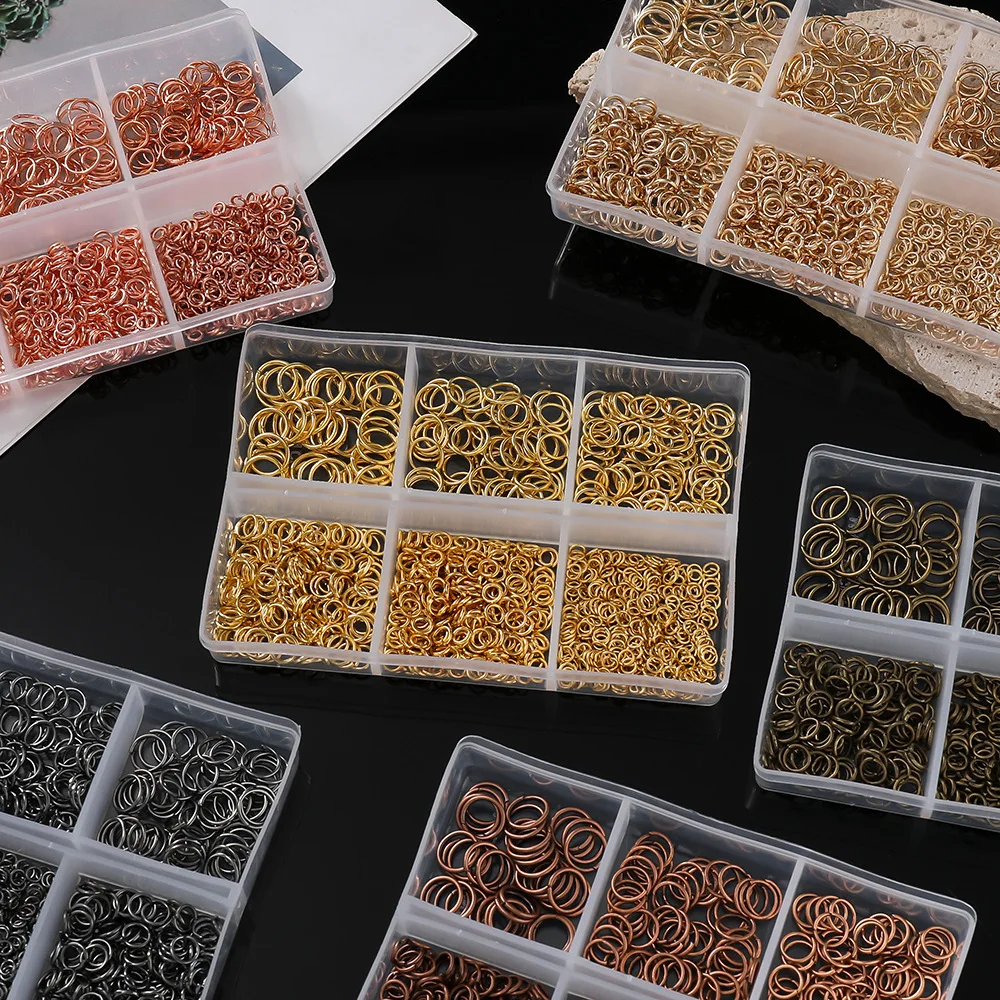

3-8mm6 Grid Set Single Circle Open Ring Jump Ring Open Ring Boxed Diy Bracelet Necklace Connection Buckle Material