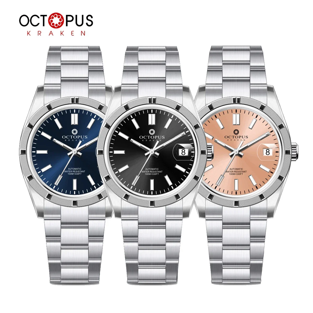 Octopus Kraken 36Mm Fashion Men\'s Automatic Mechanical Watch Sapphire Stainless Steel 10Bar Waterproof Night Light Bwg-9 Reloj H