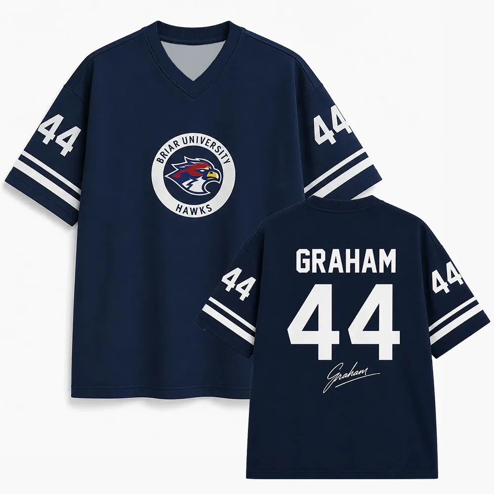 Cosplay Off Campus Briar University V-neck Jersey Graham 44 22 DI LAURENTIS 66 Tucker46 Tshirt Summer V-neck Women Men T-shirt