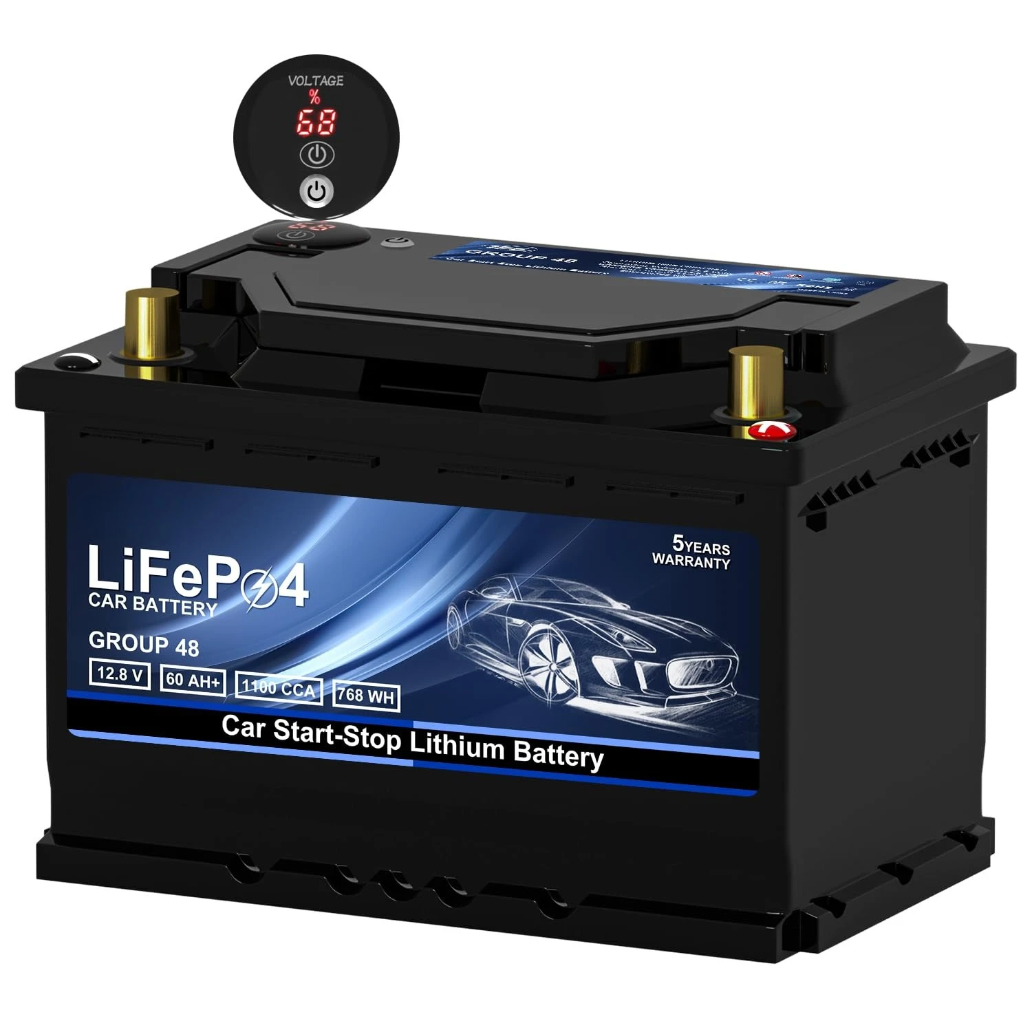 

Литий-ионный автомобильный аккумулятор Group48 LiFePO4, легкий дизайн, 12В 60Ач, высокопроизводительный, на заказ