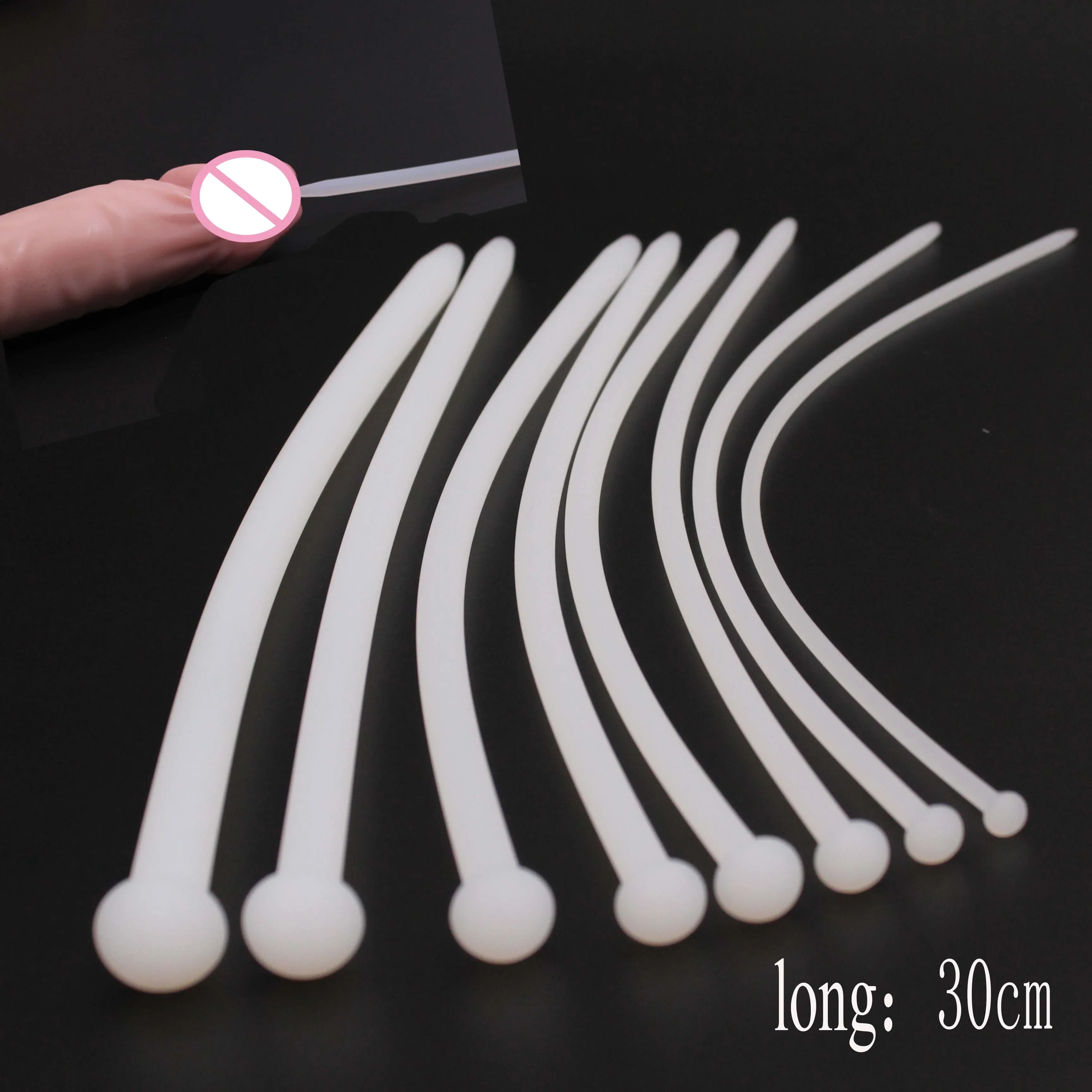 High Quality White Round Head Silicone Urethral Catheter Dilator Prostate Stimulate Male Urethra Insert Adult Sex Toys for Men