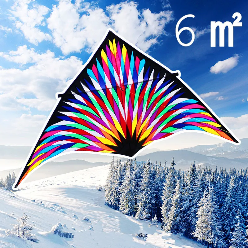 

Free shipping 6sqm large delta kite for adults reel flying toys nylon kite string line dragon kite cerf volant parachute ghost