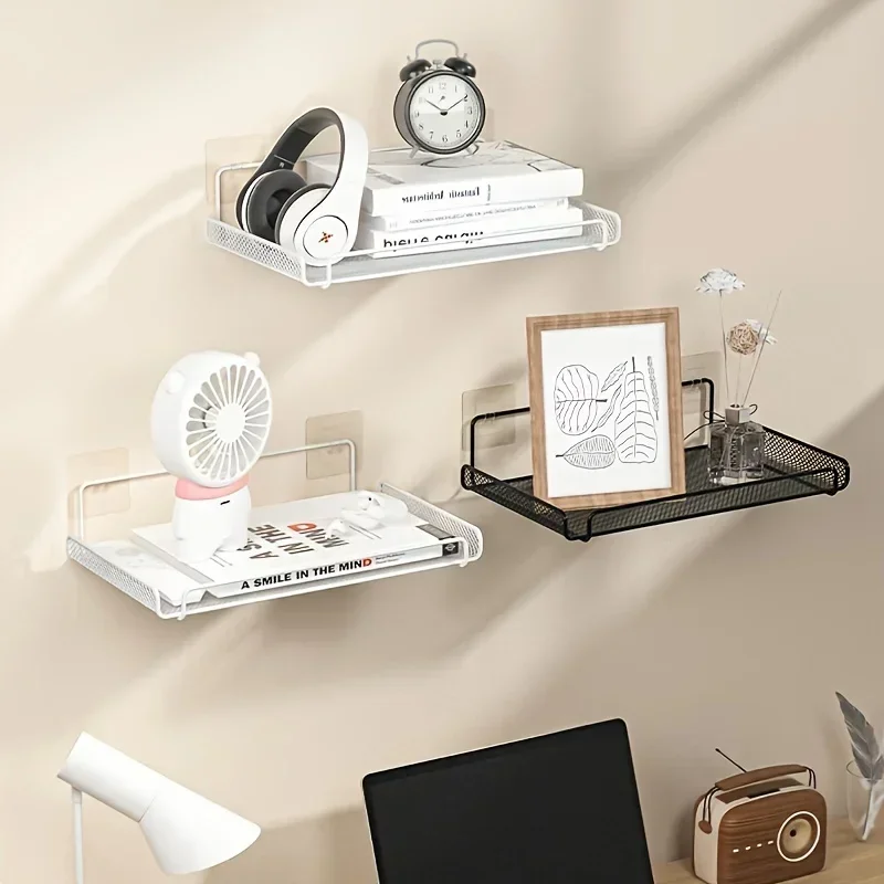 Stainless Steel Wall-Mounted Router Shelf No Drill WiFi Storage Organizer Home Bathroom Kitchen Shelf