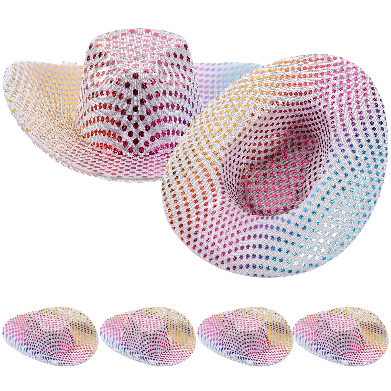 6 Buah Topi Disko Mini Tutup Botol untuk Dekorasi Pesta Ornamen Topi Kecil yang Dapat Diganti Aksesori Kerajinan DIY