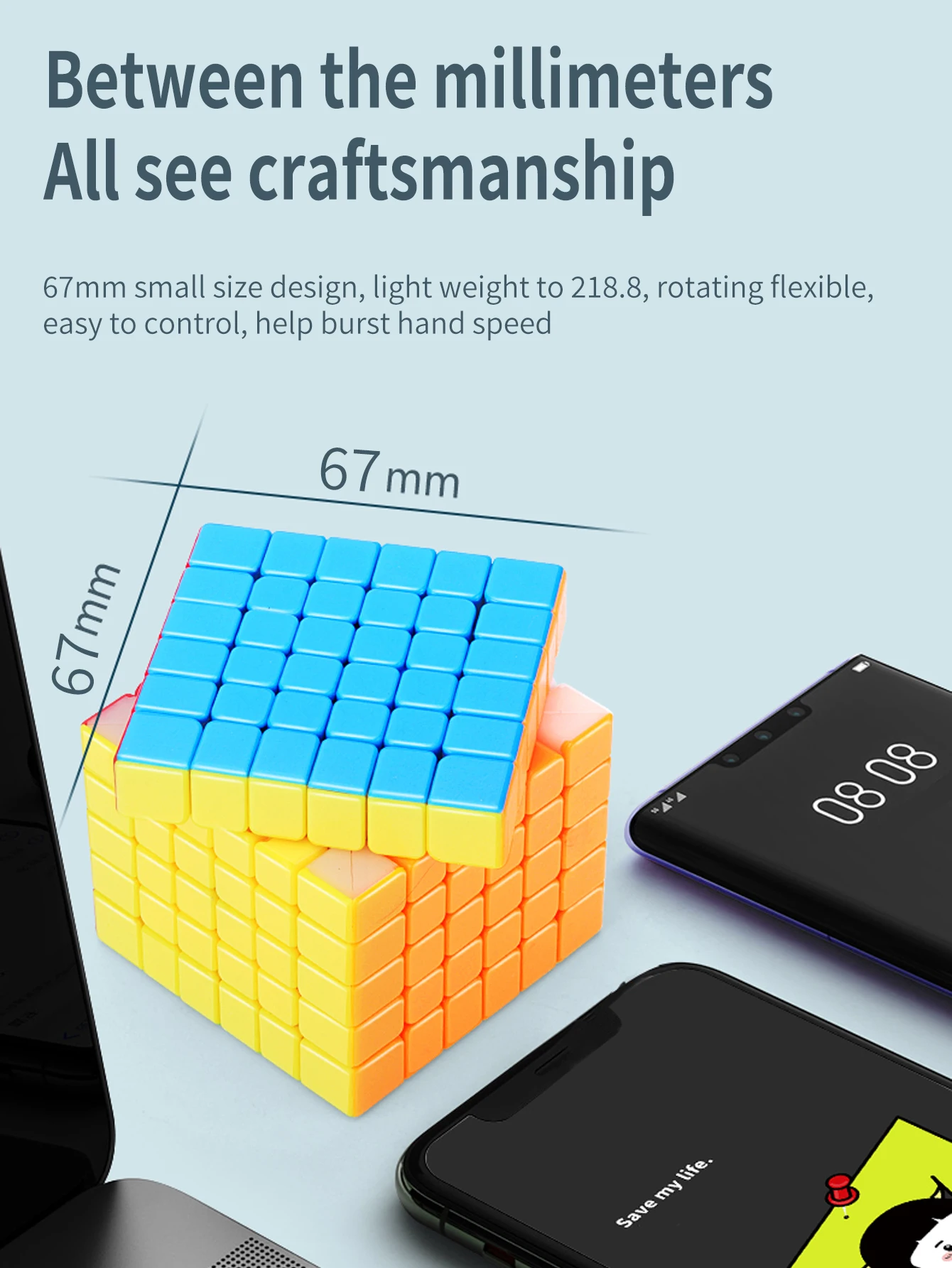 SENGSO 6x6x6 7x7x7 8x8x8 10x10x10 11x11x11 Würfel Geschwindigkeitswürfel Puzzle – professionelles Wettbewerbswürfel-Lernspielzeug mit hoher Ordnung – Detail 3