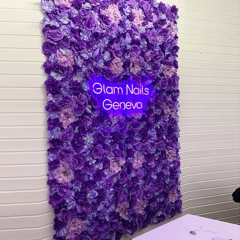 Panel de pared Floral rosa, Fondo de flor de pared Artificial, Panel de rosa de hortensia de seda 3D para decoración de fondo de boda, fiesta en casa