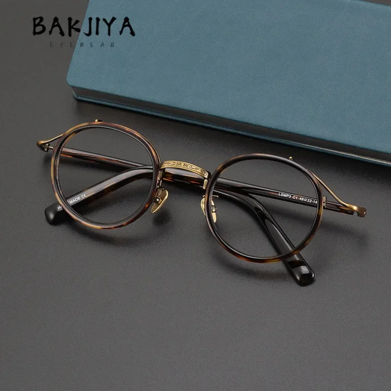 

Vintage Handmade Acetate Round Frame High Quality Optical Korean Glasses Frame Men Women Retro Circle Eyewear Full Eyeglasses