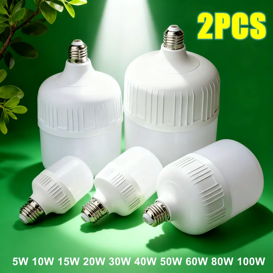 2 ~ 1 قطعة E27 عالية الطاقة 220 فولت 100 واط 80 واط LED المسمار الفم ضوء سطوع عالية ضوء لمبة الضوء الأبيض حماية العين غير الخفقان #1