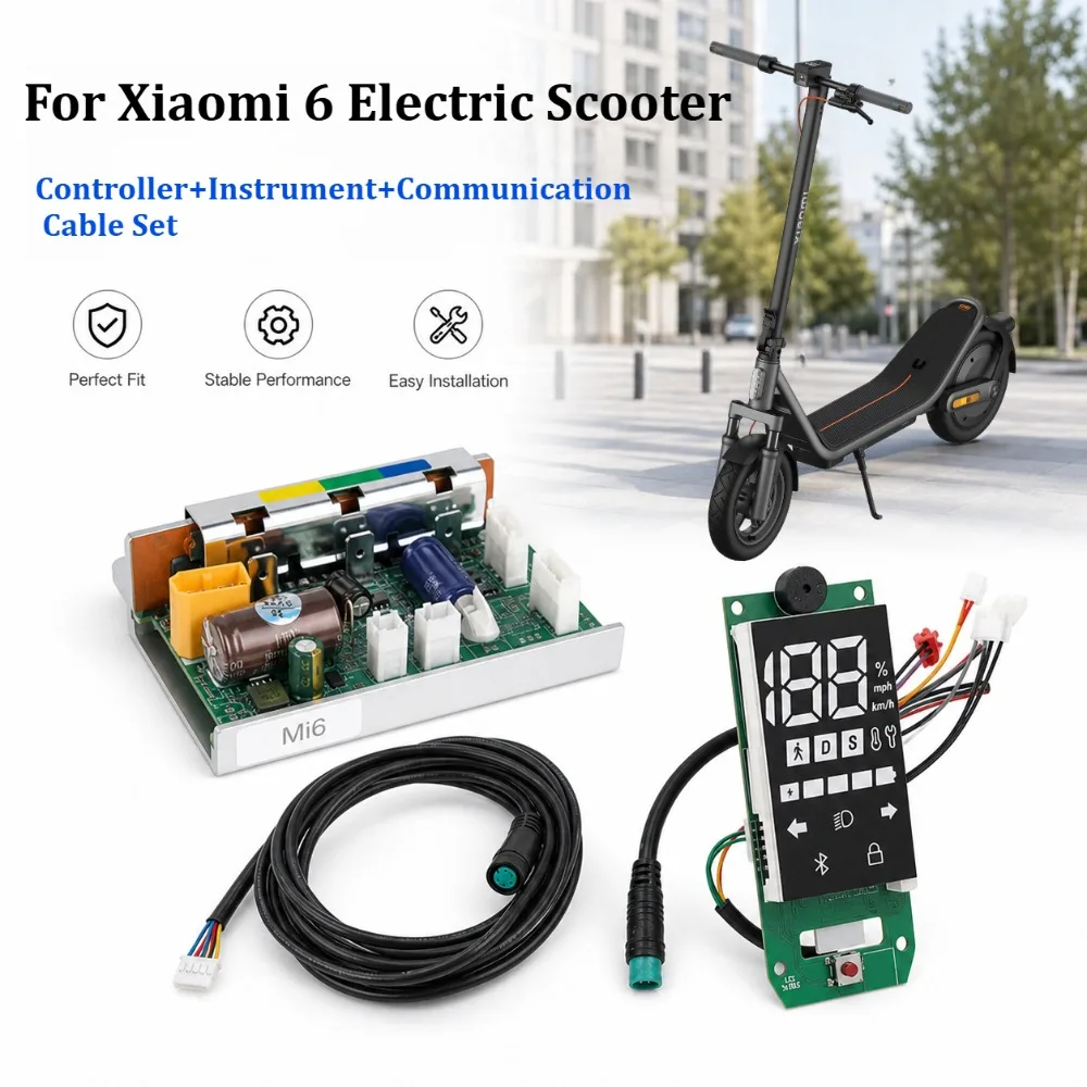 For Xiaomi 6 E-Scooter,Main Control Board Controller+display Instrument Bluetooth Circuit Board+assembly Communication Cable Kit