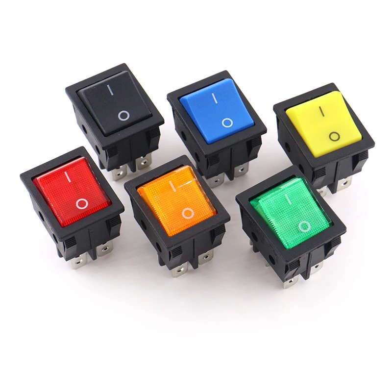 

1PCS KCD4 Rocker Switch ON-OFF 2 Position 4 / 6Pins with Light Power Switch 2 Position 16A 250VAC/ 20A 125VAC Ship Type Switch