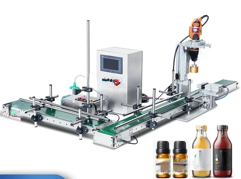 Small Long Conveyor Belt Electric Filling Machine Cap Screwing Machine Combination Desktop Small Capacity Fine Bottle Can