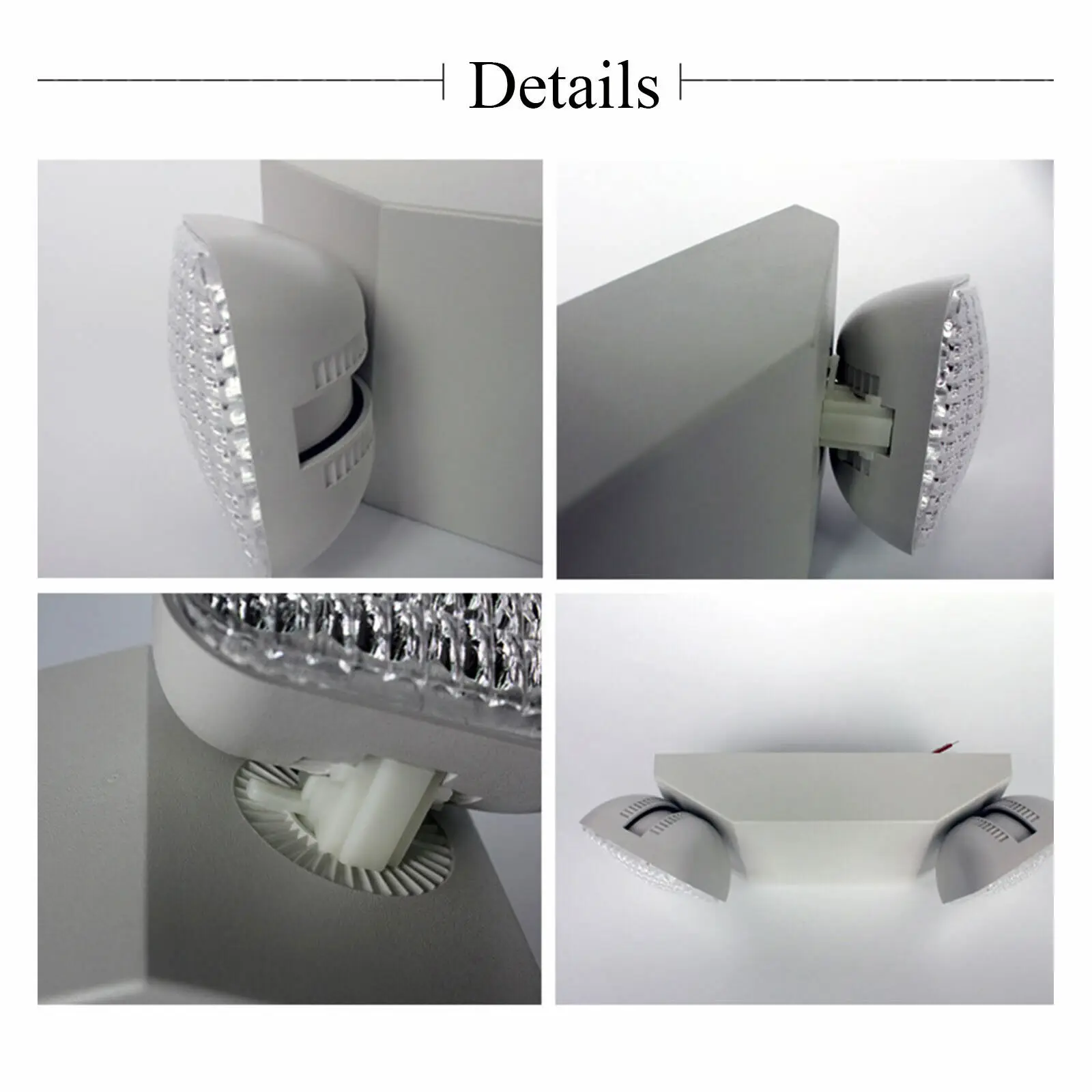 Luce di emergenza LED da 6 pezzi regolabile a 2 teste con batteria di backup 924-NUOVO