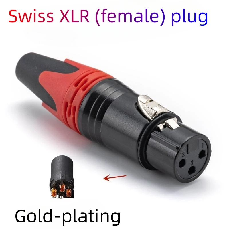 10 / group Black3P XLR Connectors Swiss Gold Plated / silver Plated Audio Male and Female Plug Adapters